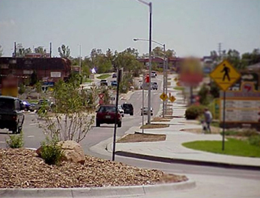 South Golden Road after the installation of a roundabout and other safety improvements