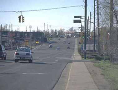 South Golden Road before the installation of a roundabout and other safety improvements