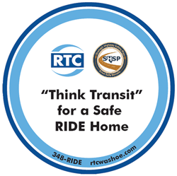 'Think Transit' for a Safe RIDE Home logo
